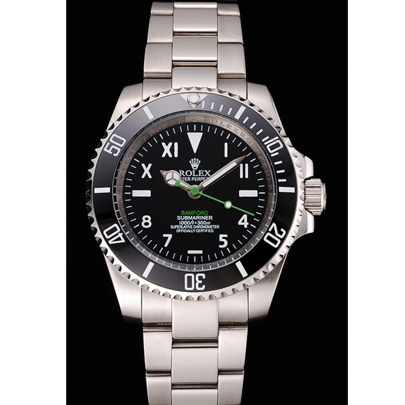 Aaa replica Rolex With Submariner Roman Bamford Black Steel Numerals Black And Stainless Dial Bezel Case Bracelet 0603